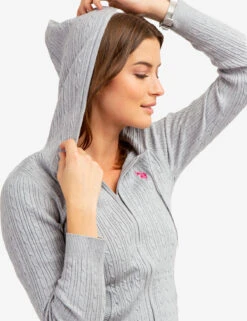 U.S. Polo Assn. SOFT CABLE ZIP UP SWEATER WITH HOOD -Glimmera Cloth Shop 321044C1D HGTY 64020