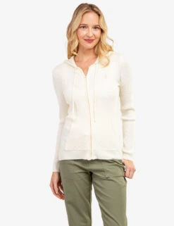 U.S. Polo Assn. SOFT CABLE ZIP UP SWEATER WITH HOOD -Glimmera Cloth Shop 321044C1D VLPR 62882