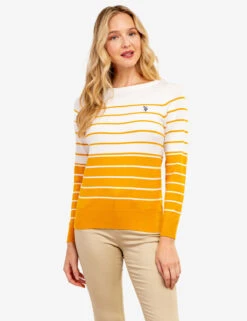 U.S. Polo Assn. STRIPED BOAT NECK SWEATER