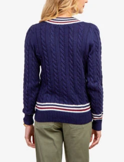 U.S. Polo Assn. TIPPED CABLE V-NECK SWEATER -Glimmera Cloth Shop 321050C1A CLNV 62848