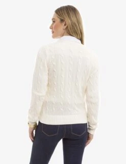 U.S. Polo Assn. V-NECK CABLE PULLOVER SWEATER -Glimmera Cloth Shop 321055C1Q VLPR 14494