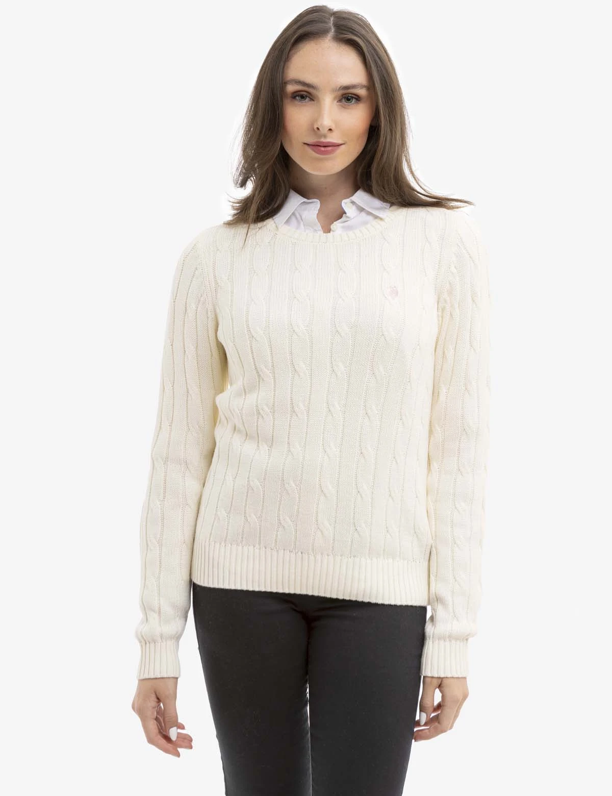 U.S. Polo Assn. CREW NECK CABLE PULLOVER SWEATER 1 U.S. Polo Assn. CREW NECK CABLE PULLOVER SWEATER