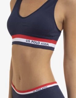 U.S. Polo Assn. 2 PACK SIGNATURE STRIPE BRALETTES WITH REMOVEABLE PADS -Glimmera Cloth Shop 5PKBL742 2PKBRA3005 CLNV 3345
