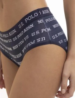 U.S. Polo Assn. 5PK RED WHITE & BLUE LOGO COTTON/SPAN HIPSTERS -Glimmera Cloth Shop 5PKHP1056 WHIT 3405