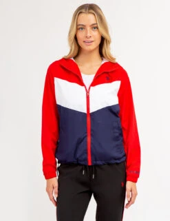 U.S. Polo Assn. CHEVRON HOODED ZIP FRONT JACKET