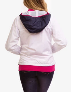 U.S. Polo Assn. HOODED ZIP FRONT CHEVRON WINDBREAKER -Glimmera Cloth Shop 621015 WHIT 7887