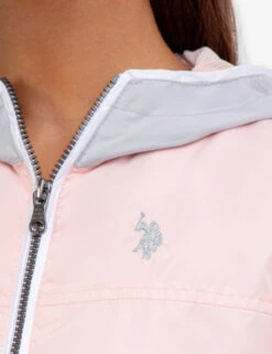 U.S. Polo Assn. HOODED ZIP FRONT CHEVRON WINDBREAKER -Glimmera Cloth Shop 621015PP BYPK 48408