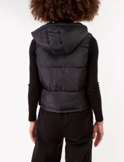 U.S. Polo Assn. HOODED CROPPED VEST -Glimmera Cloth Shop 621021PT BLCK 72457