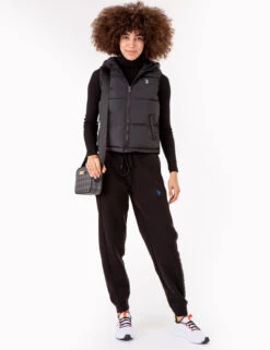 U.S. Polo Assn. HOODED CROPPED VEST -Glimmera Cloth Shop 621021PT BLCK 72459