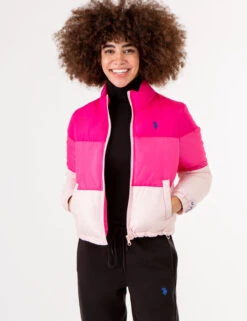 U.S. Polo Assn. CROPPED COLORBLOCK PUFFER JACKET -Glimmera Cloth Shop 621029PT CBPK 72428