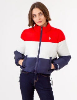 U.S. Polo Assn. CROPPED COLORBLOCK PUFFER JACKET -Glimmera Cloth Shop 621029PT RCRD 72354