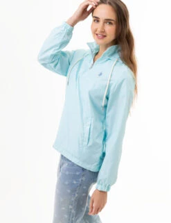 U.S. Polo Assn. HOODED QUARTER ZIP WINDBREAKER -Glimmera Cloth Shop 621059PT BLUESAIL 6473