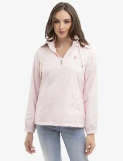 U.S. Polo Assn. HOODED QUARTER ZIP WINDBREAKER