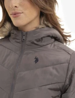 U.S. Polo Assn. COZY FAUX FUR HOOEDED PUFFER JACKET -Glimmera Cloth Shop 621065PT CSRK 4070
