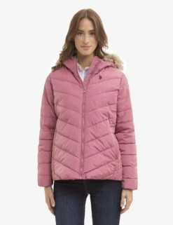 U.S. Polo Assn. COZY FAUX FUR HOOEDED PUFFER JACKET