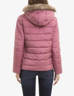 U.S. Polo Assn. COZY FAUX FUR HOOEDED PUFFER JACKET -Glimmera Cloth Shop 621065PT ROSE 4318