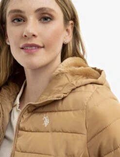U.S. Polo Assn. COZY QUILTED HOODED PUFFER JACKET -Glimmera Cloth Shop 621066PA HNEY 15174