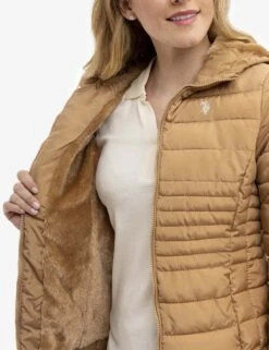 U.S. Polo Assn. COZY QUILTED HOODED PUFFER JACKET -Glimmera Cloth Shop 621066PA HNEY 15177