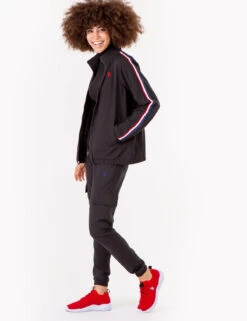 U.S. Polo Assn. STRETCH WOVEN SIDE TAPE TRACK JACKET -Glimmera Cloth Shop 622014S6 BLCK 72915