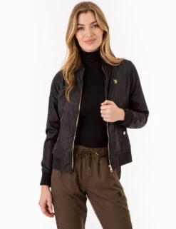 U.S. Polo Assn. SOLID BOMBER JACKET -Glimmera Cloth Shop 629575PT BLCK 77058