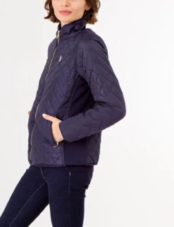 U.S. Polo Assn. QUILTED SIDE KNIT MOTO JACKET -Glimmera Cloth Shop 629599PT EVBL 72603