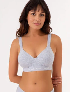 U.S. Polo Assn. 3PK MOLDED CUP CLOSED BACK BRAS WITH ADJUSTABLE STRAPS -Glimmera Cloth Shop HEATHERGRAY 77551