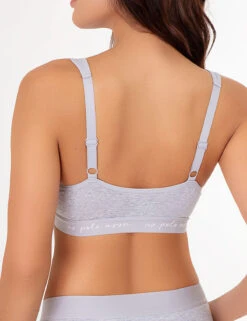 U.S. Polo Assn. 3PK MOLDED CUP CLOSED BACK BRAS WITH ADJUSTABLE STRAPS -Glimmera Cloth Shop HEATHERGRAY 77555