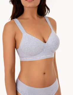 U.S. Polo Assn. 3PK MOLDED CUP CLOSED BACK BRAS WITH ADJUSTABLE STRAPS -Glimmera Cloth Shop HEATHERGRAY 77556