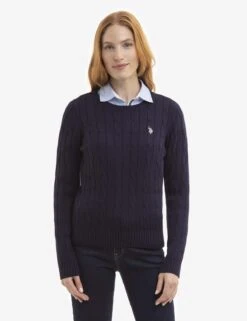 U.S. Polo Assn. CREW NECK CABLE PULLOVER SWEATER 16 U.S. Polo Assn. CREW NECK CABLE PULLOVER SWEATER -Glimmera Cloth Shop NAVYBLUE CABLEKNIT CREW 4193
