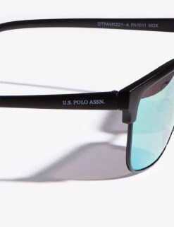 U.S. Polo Assn. METAL RECTANGULAR TOP RIM AVIATOR SUNGLASSES -Glimmera Cloth Shop PA1011 MTBK DET 36886