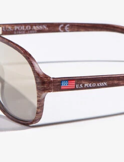 U.S. Polo Assn. MEN'S FULL FRAME FLAG SUNGLASSES -Glimmera Cloth Shop PA1035 BRWN DET 36879
