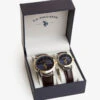 U.S. Polo Assn. HIS AND HERS BLUE DIAL STRAP WATCH SET