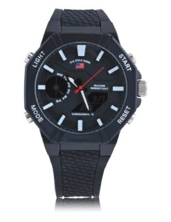 U.S. Polo Assn. MEN'S BLACK ON BLACK ANA DIGI SPORTS WATCH -Glimmera Cloth Shop US9809UO 4906