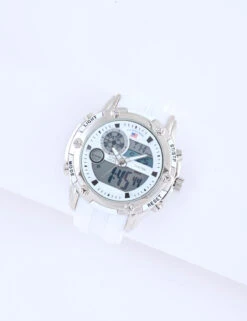 U.S. Polo Assn. MEN'S WHITE STRAP ANA DIGI SPORTS WATCH