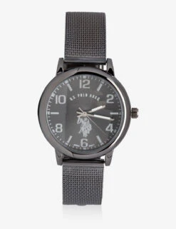 U.S. Polo Assn. HIS & HERS BLACK MESH STRAP WATCH SET -Glimmera Cloth Shop USC2517UO00 BLCK WOMENS 1