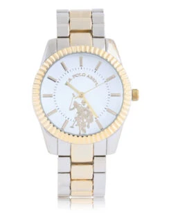 U.S. Polo Assn. LADIES SILVER AND GOLD LINK BRACELET WATCH -Glimmera Cloth Shop USC40297AF 4712