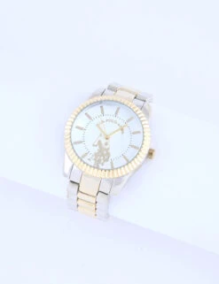 U.S. Polo Assn. LADIES SILVER AND GOLD LINK BRACELET WATCH