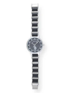 U.S. Polo Assn. LADIES BLACK LINK WITH SILVER ACCENT WATCH -Glimmera Cloth Shop USC40423UO 4885