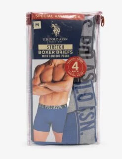 U.S. Polo Assn. 4PK STRETCH BOXER BRIEFS -Glimmera Cloth Shop USM213PB30 AST2 5256