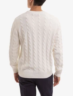 U.S. Polo Assn. CABLE CREW NECK SWEATER -Glimmera Cloth Shop USUF3S5216 WNWH 1169