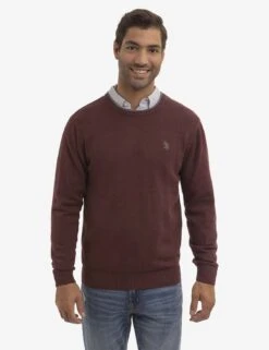 U.S. Polo Assn. SOLID JERSEY CREW NECK SWEATER -Glimmera Cloth Shop USUF3S5243 CRRY 1198