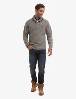 U.S. Polo Assn. TEXTURED SHAWL COLLAR SWEATER -Glimmera Cloth Shop USUF3S5300 FLNH 2139