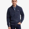 U.S. Polo Assn. TEXTURED YOKE FULL ZIP SWEATER