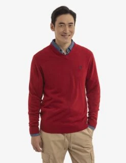 U.S. Polo Assn. SOFT SOLID JERSEY V-NECK SWEATER