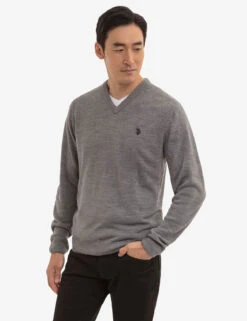 U.S. Polo Assn. SOFT SOLID JERSEY V-NECK SWEATER -Glimmera Cloth Shop USUF3S5395 FLNH 0814