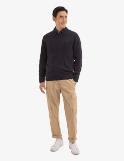 U.S. Polo Assn. SOFT SOLID JERSEY V-NECK SWEATER -Glimmera Cloth Shop USUF3S5395 NAVY 0598