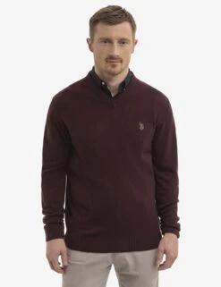 U.S. Polo Assn. SOFT SOLID JERSEY V-NECK SWEATER -Glimmera Cloth Shop USUF3S5395 SGRA 2121