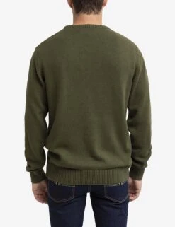 U.S. Polo Assn. TEXTURED CREW NECK SWEATER -Glimmera Cloth Shop USUF3S5397 OLIVE 0313
