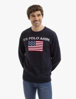 U.S. POLO ASSN. FLAG CREW NECK SWEATER -Glimmera Cloth Shop USUF3S5400 HAUB 13704