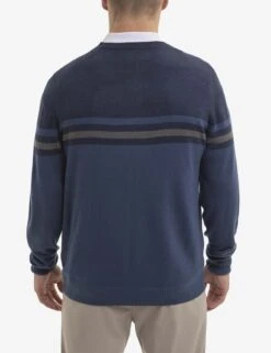 U.S. Polo Assn. SOFT ENGINEERED STRIPE V-NECK SWEATER -Glimmera Cloth Shop USUF3S5893 PABL 1979